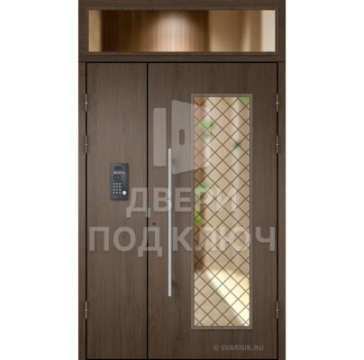 Тамбурная дверь с отделкой МДФ и фрамугой ДПК-13862